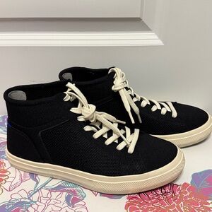 Rothy's Black Sneakers with Cream Accents